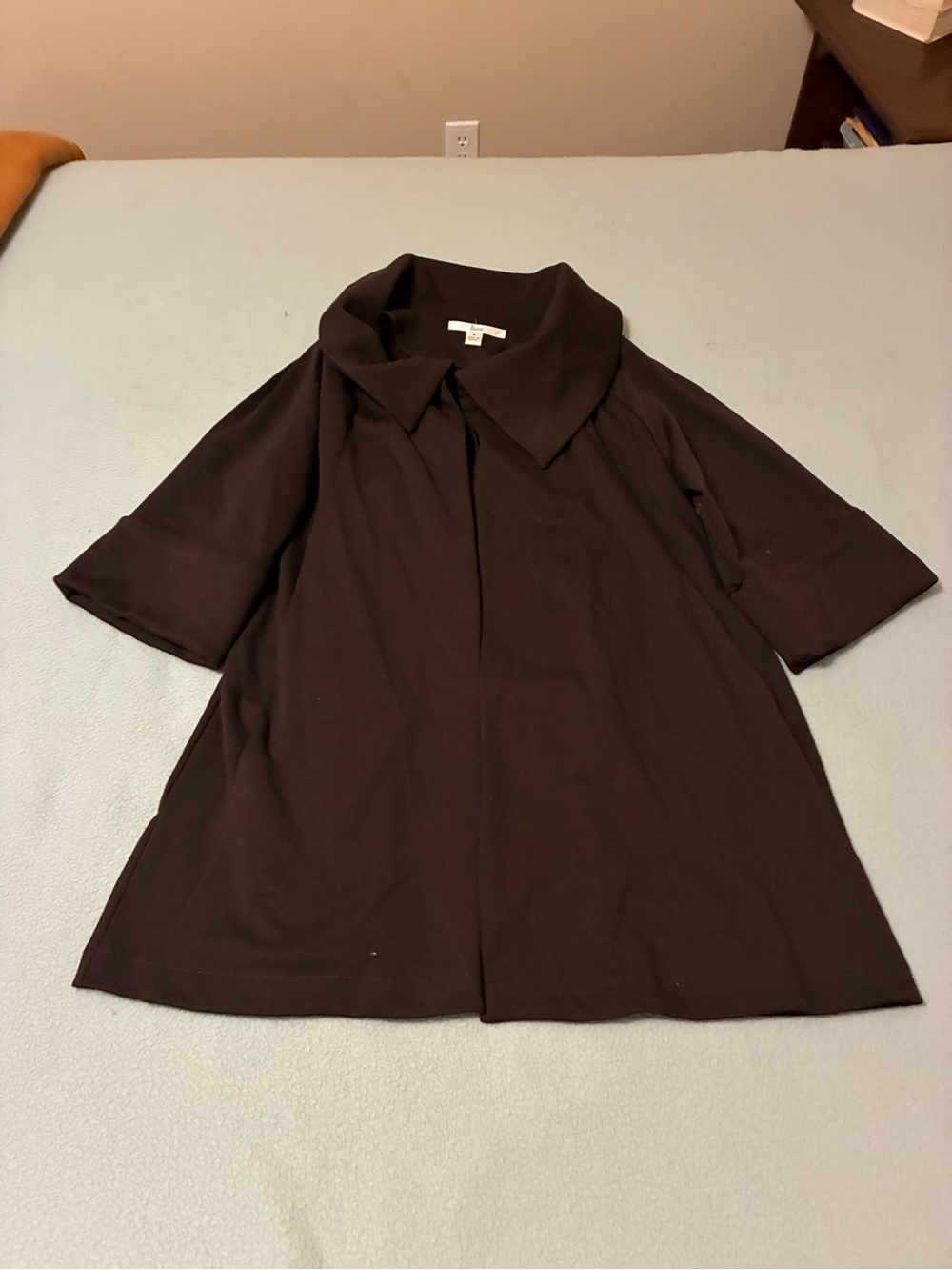 Women's Dark Brown A-Line Trench Coat – Classic Everyday Trench - Picture 3 of 6